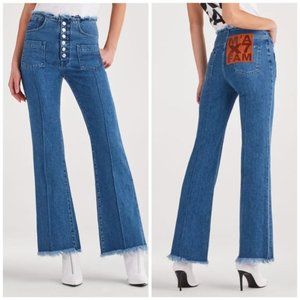 Marques Almeida x 7FAM High Waist Flare Blue Jean. Size 25. Classy Rare